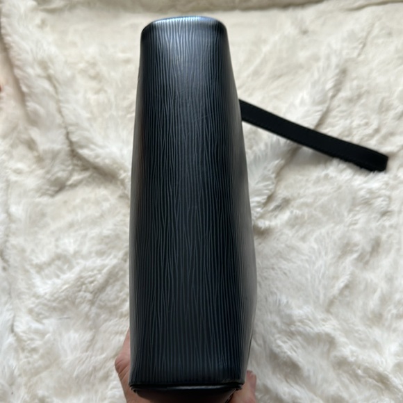 LOUIS VUITTON 💙 Epi leather OSRAY Navy/Silver wristlet blue suede int Authentic - Picture 4 of 16